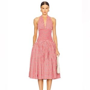 L’Academie by Marianna Gwen Midi Dress in Red & White